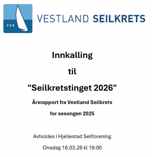 Innkalling til Seilkretstinget 2026